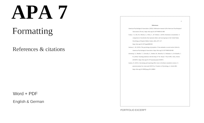 format your apa 7 references citations and word document