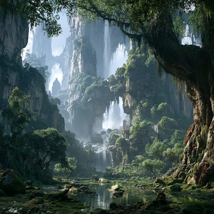 create fantasy environment concept art