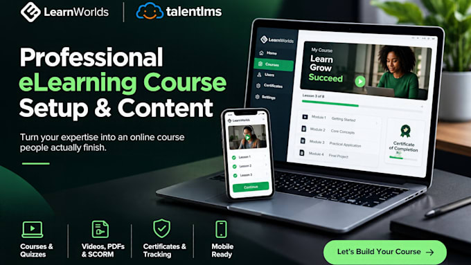online course content elearning course on learnworlds website talent lms website