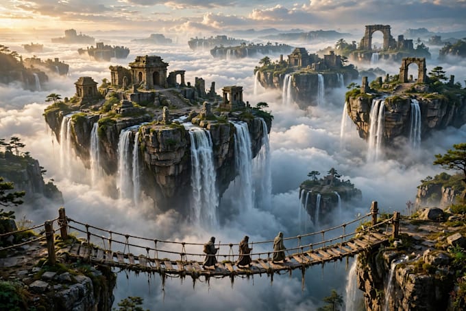 create fantasy and sci fi environment concept art for your world
