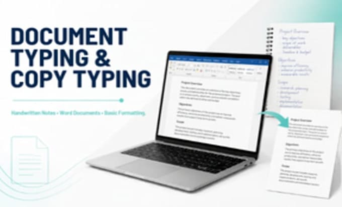retype handwritten notes and documents into word