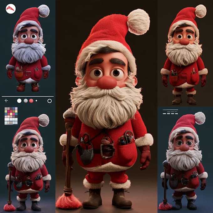 paint cute  christmas character