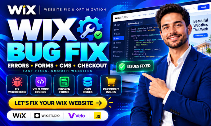 fix wix website bugs velo code errors broken forms cms and checkout issues