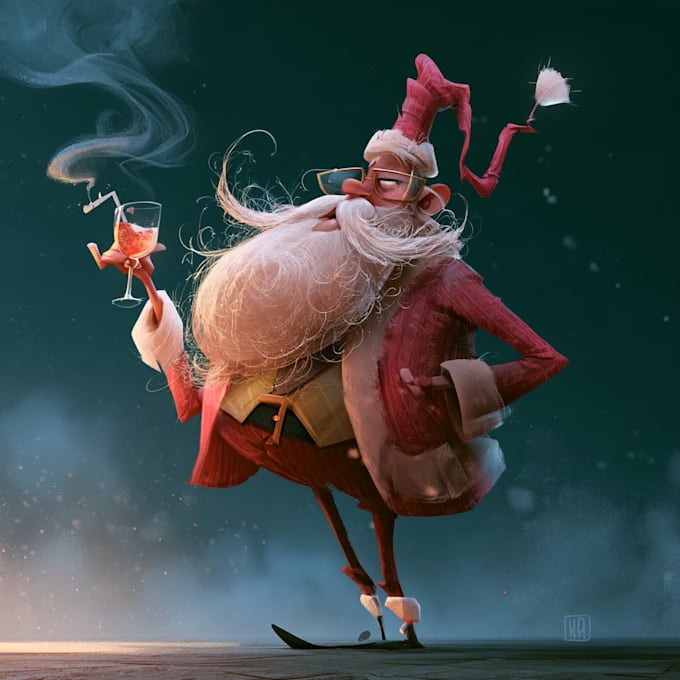 draw cute christmas  character art