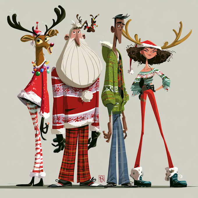 make  amazing christmas character for you