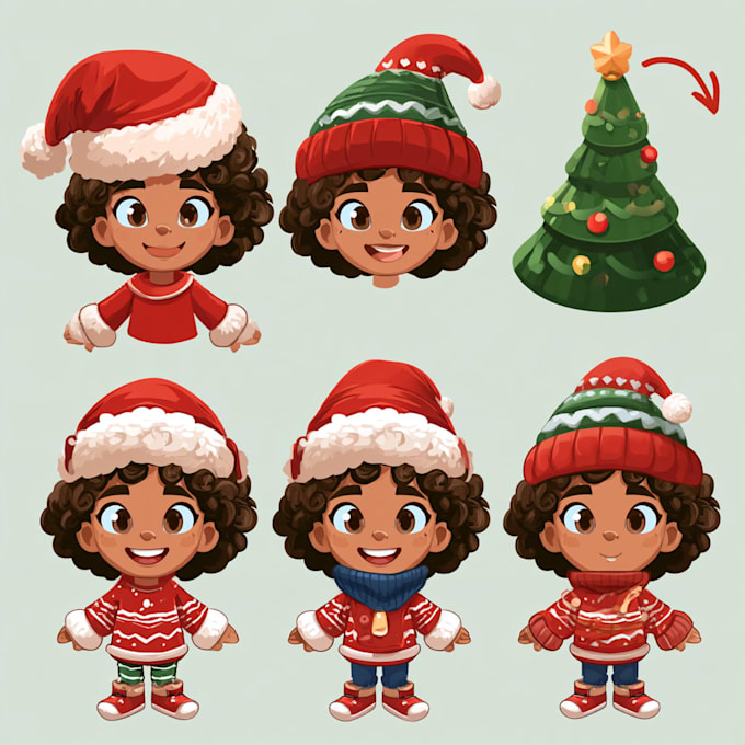 design a christmas santa character art