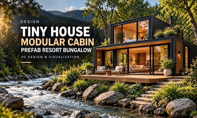 design tiny house, modular cabin and prefab resort bungalow