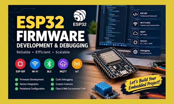 develop and debug esp32 firmware and integrate sensors