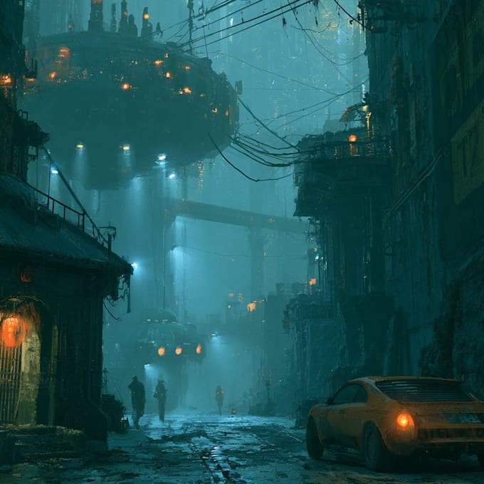 make sci fi illustration, sci fi city and sci fi concept art
