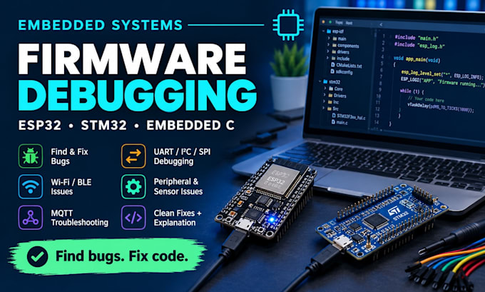 debug and fix esp32 stm32 embedded firmware bugs