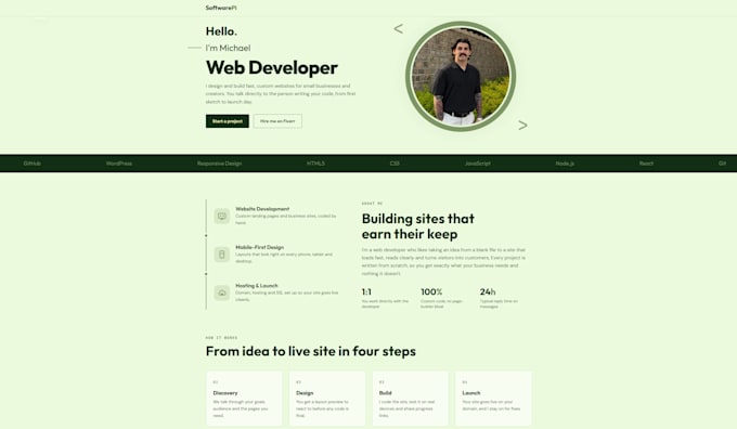 develop a custom made website, US based developer