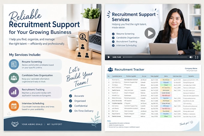 hr virtual assistant and recruitment support service