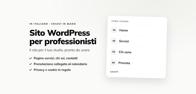 create a professional wordpress website in italian for your business