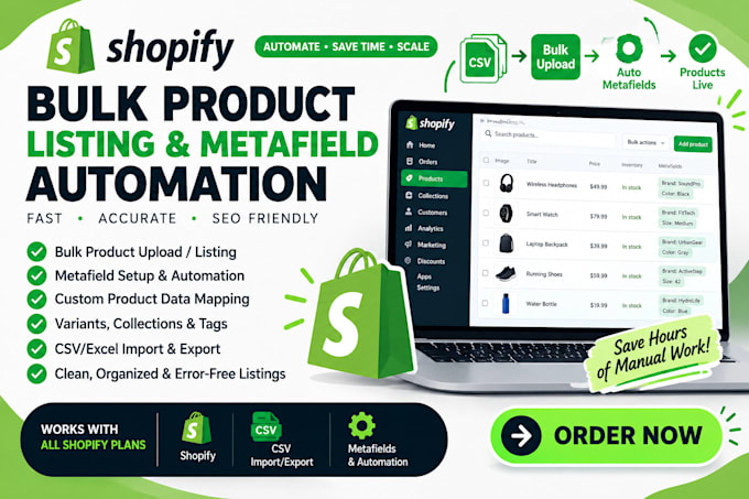 do shopify bulk product listing setup shopify variants metafields metaobjects