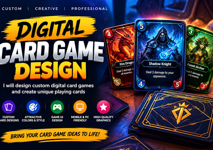 design a custom digital card game and create unique cards