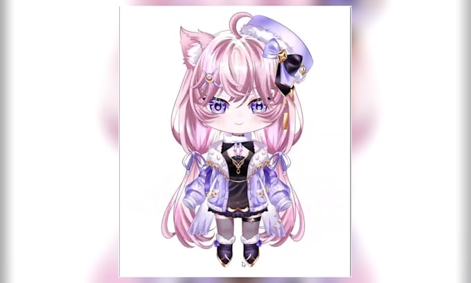 create custom chibi live2d vtuber model with vtuber art and live2d rigging