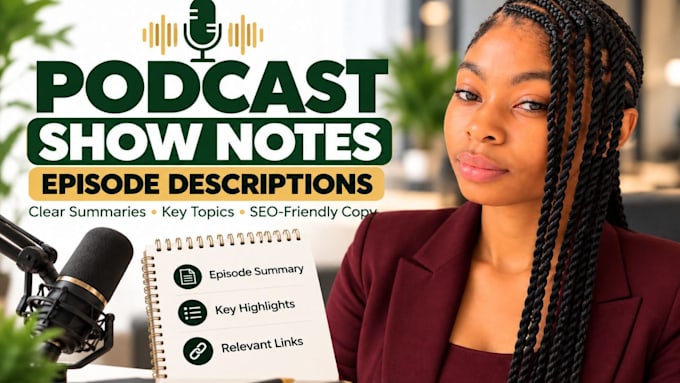 write engaging seo optimized podcast show notes and episode description