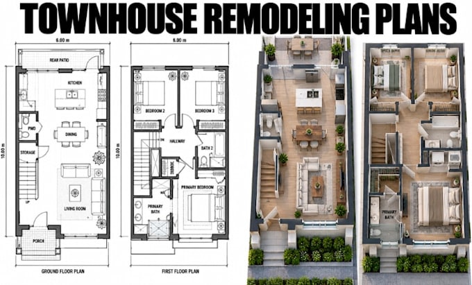 create townhouse remodeling plans with professional cad documentation