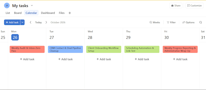 set up your asana workspace, project boards, and workflows