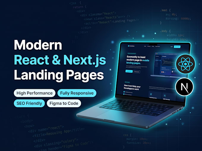 build a modern responsive react or nextjs landing page
