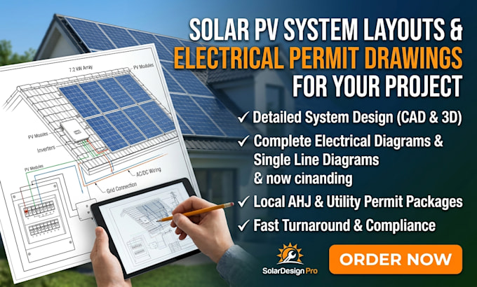 design solar pv system layouts electrical permit drawings for your project