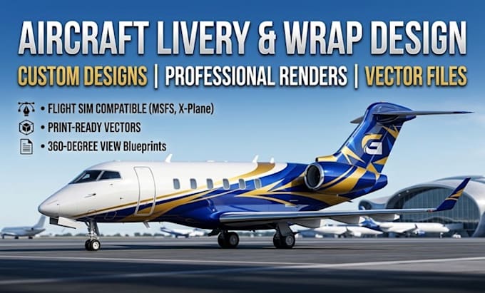 design custom airplane livery and flight simulator wraps