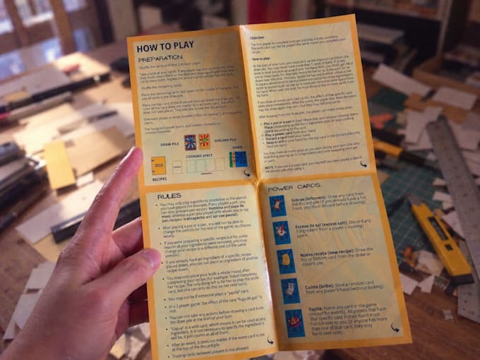 write the instructions rulebook for your board game