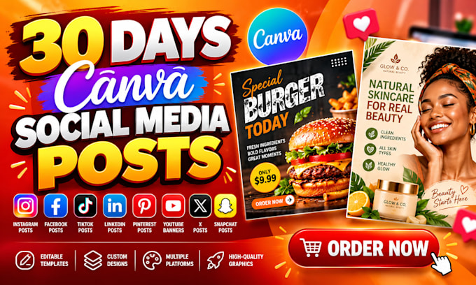 design 30 days social media post posts canva templates social media posts design