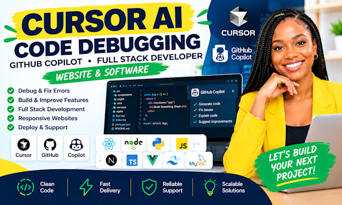 do cursor ai code debugging github copilot full stack developer website software