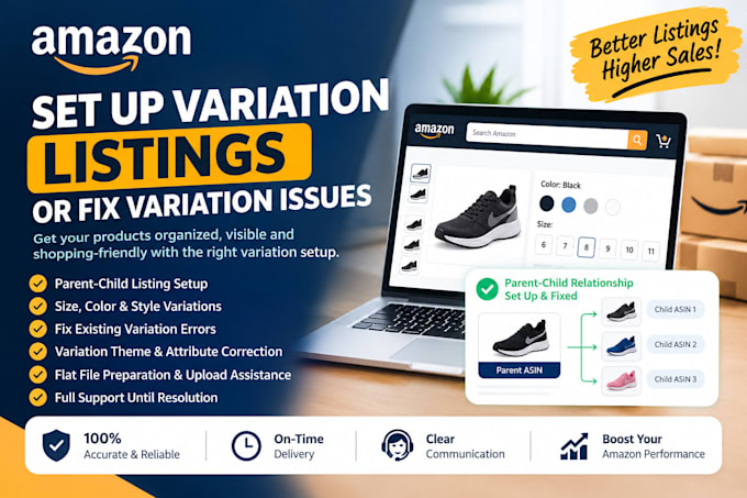 set up amazon variation listing or fix variation issues