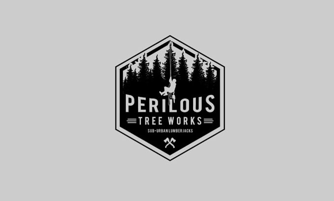design awesome masculine tree service logo