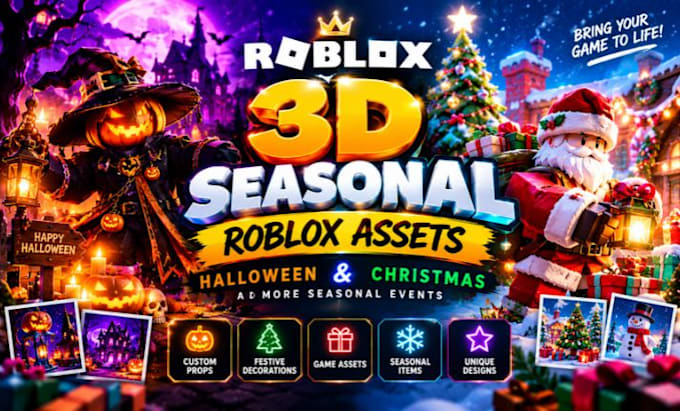 create 3d roblox halloween and christmas asset