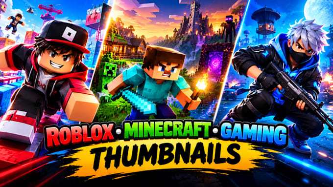 Design eye catching minecraft, roblox gaming thumbnails by Cynthiagames ...