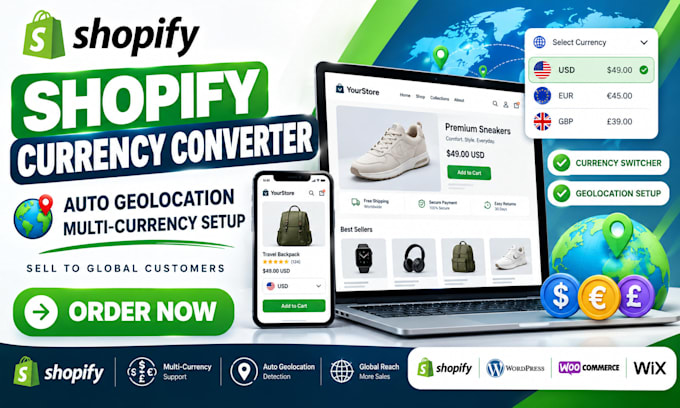 setup shopify currency converter auto geolocation