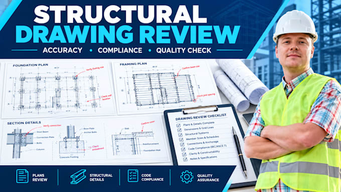 review structural drawings for code compliance and permit submission correction