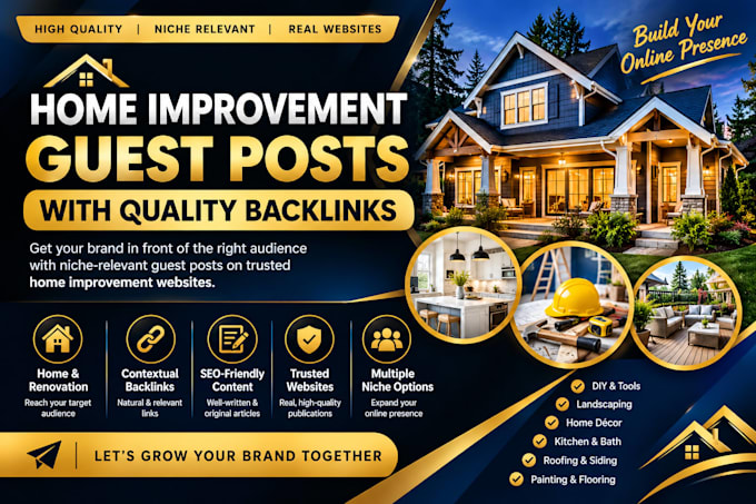 build home improvement backlinks with guest posts