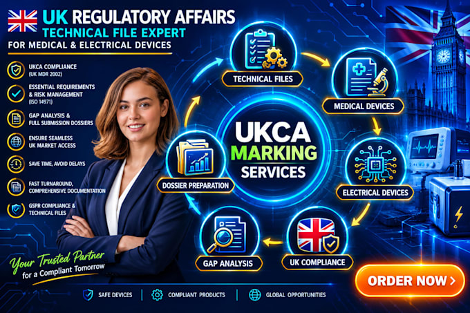 compile ukca marking technical files for medical and electrical devices
