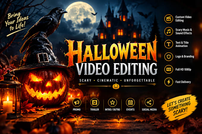 create a custom halloween video invitation, greeting or intro