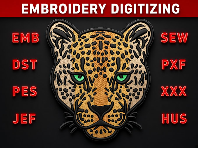professionally digitize your logo for embroidery in dst pes jef