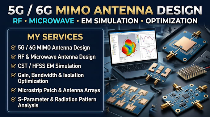 design 5g 6g rf microwave mimo antennas with em simulation and optimization