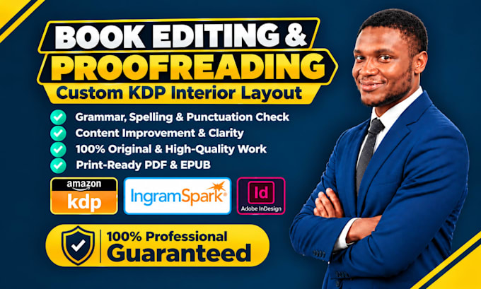 do book editing, proofreading, and KDP interior layout design