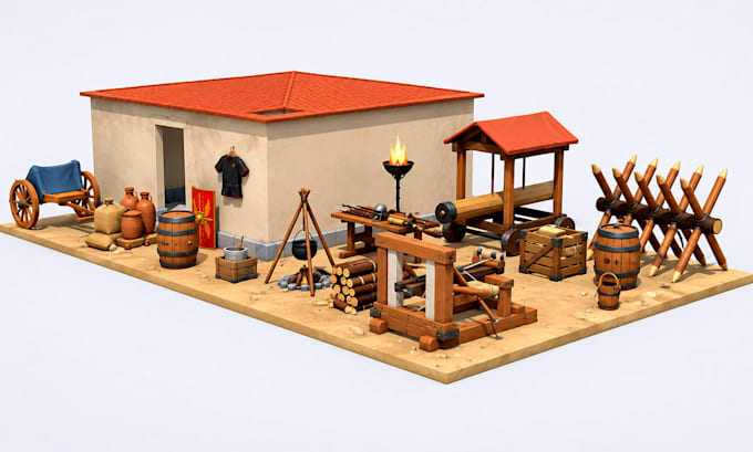 create custom roblox low poly 3d game assets game ready