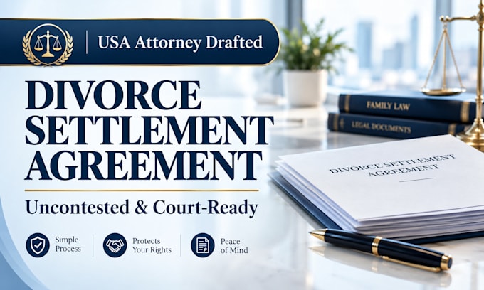 draft your uncontested divorce settlement and separation agreement
