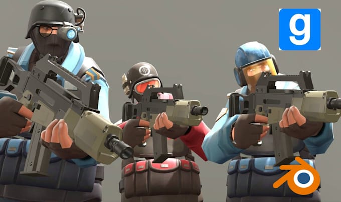 port or convert sfm model gmod playermodel l4d2 model mmd character with blender
