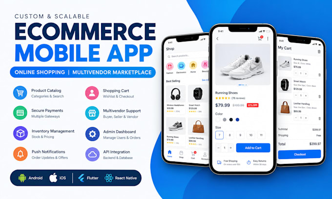 develop ecommerce, online shopping and multivendor marketplace mobile app