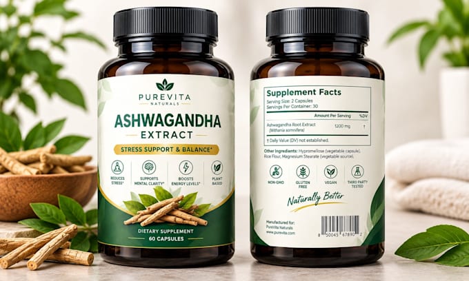do product label design, supplement label design and bottle label design