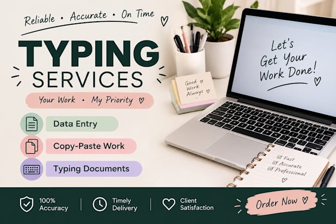 do accurate typing, copy typing and document formatting