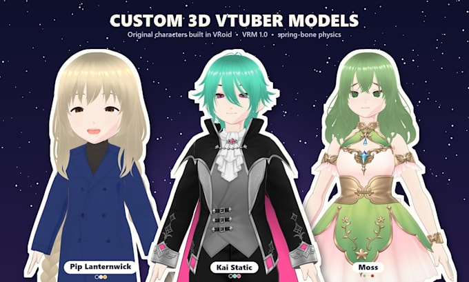 create a custom 3d vtuber avatar, rigged and ready to stream