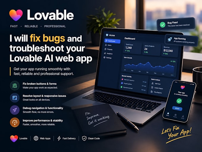fix bugs and troubleshoot your lovable web app