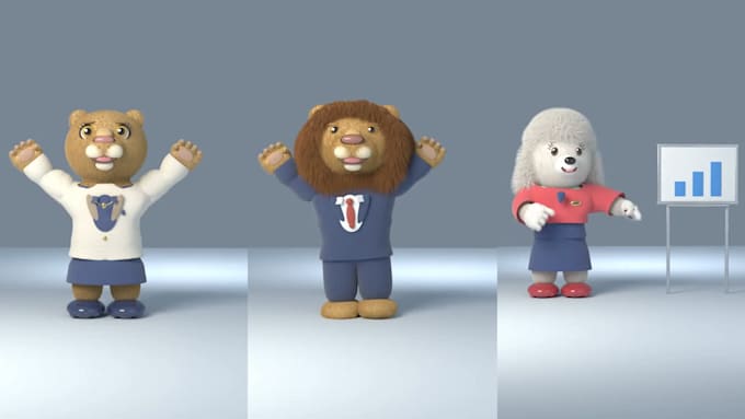 make a 3d mascot training or onboarding video